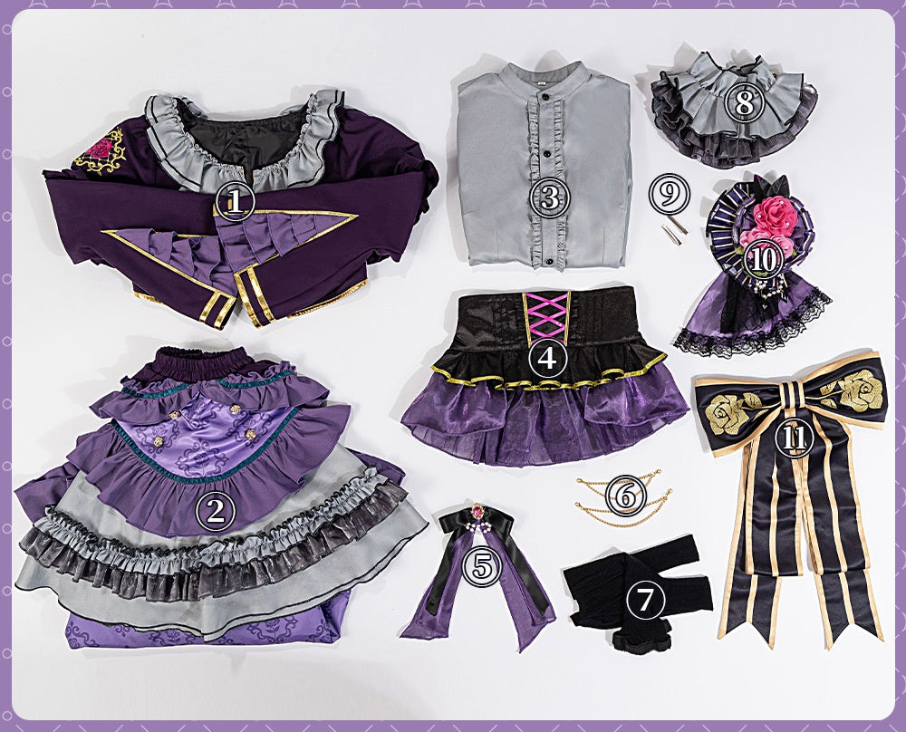 Bangdream Utagawa Ako Cosplay Costume Anime Game Dress Set for Women - Halloweez