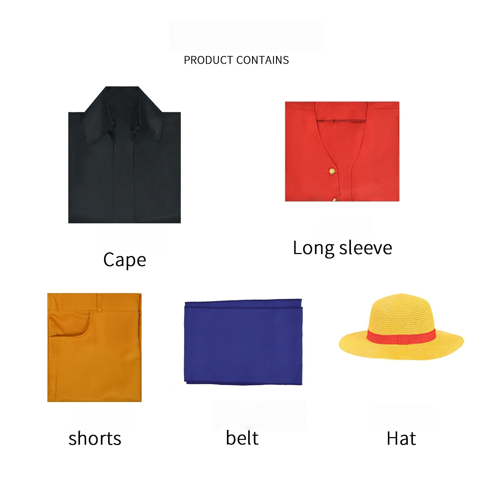 Halloween Cosplay Costume Wano Country Onigashima Luffy Kimono for Men - Anime One Piece Monkey D. Luffy - Halloweez