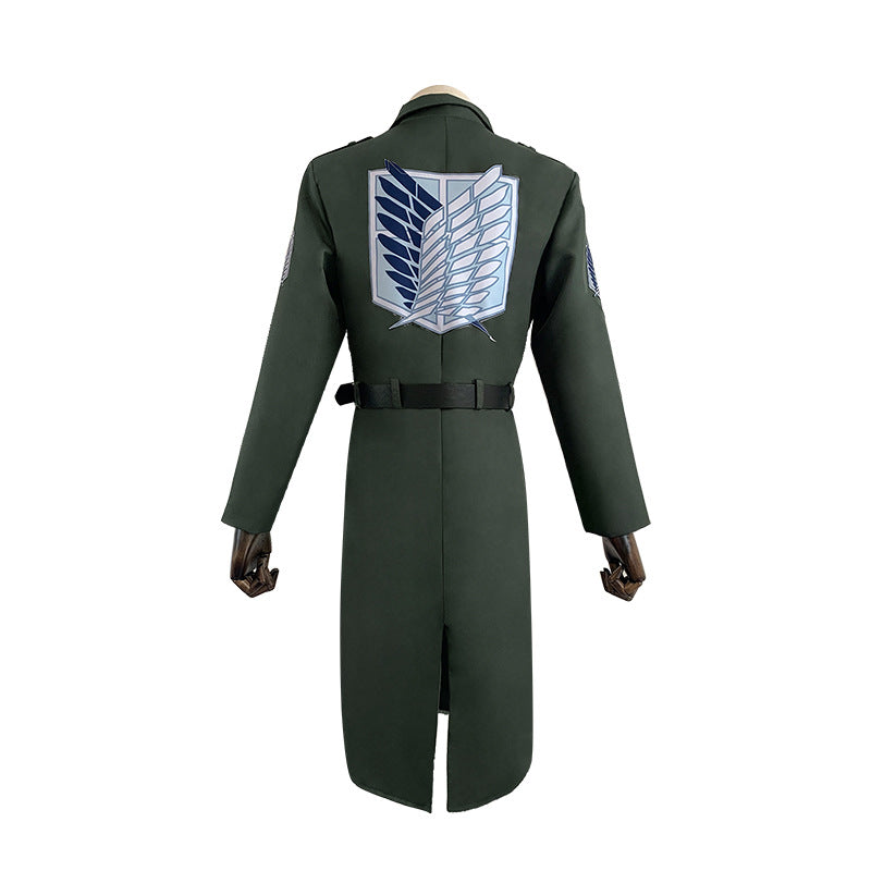Attack on Titan Survey Corps Cosplay Costume Full Set Military Green Coat Cloak Robe
