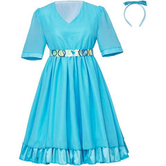 Tracy Turnbald Cosplay Costume Blue Dress Hairspray Costume Halloween Musical Stage Performance Dress - Halloweez