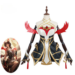 Halloweez Ahri Cosplay Costume - Enchanting Nine Tailed Demon Fox Outfit for Women - Halloweez