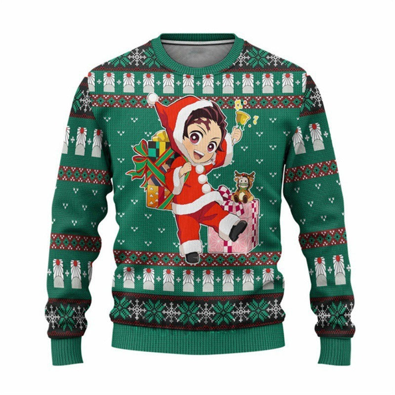 New Demon Slayer 3D Print Casual Loose Fit Christmas Sweatshirt - Halloweez