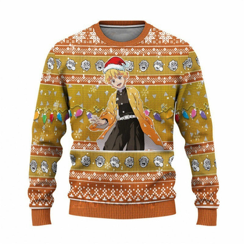 New Demon Slayer 3D Print Casual Loose Fit Christmas Sweatshirt - Halloweez
