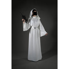 Princess Leia Organa White Hooded Robe Costume from Star Wars: A New Hope - Complete Iconic Outfit Set