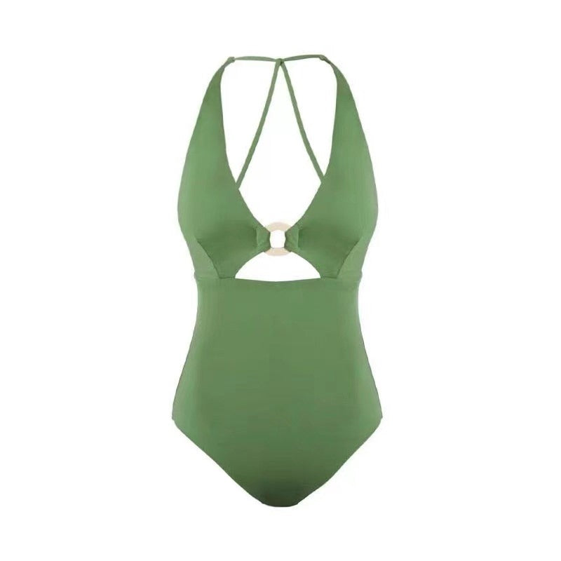 Rainbow Series Dopamine One-Pieces Swimsuit, Celebrity-inspired style  Blue Backless Slim Bathing Suit, Sexy Micro Bikini Tankini for Beach Hot Spring - Halloweez