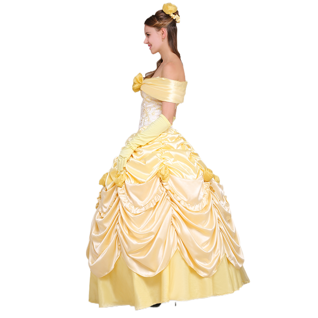 Costume de cosplay Belle pour Halloween | Robe de princesse Disney enchanteresse pour Halloween et cosplay