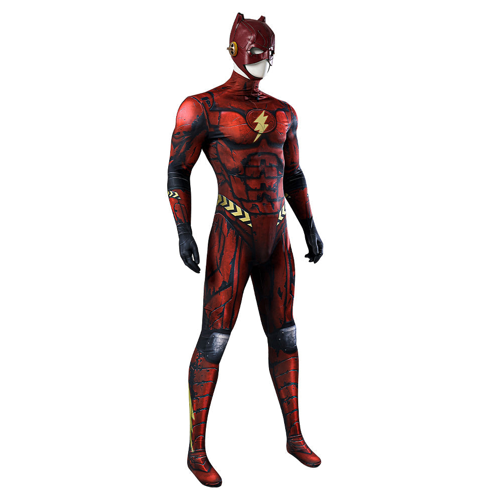 Halloweez Flash Zentai Jumpsuit with Headcover - Men's Halloween Cosplay Clothing