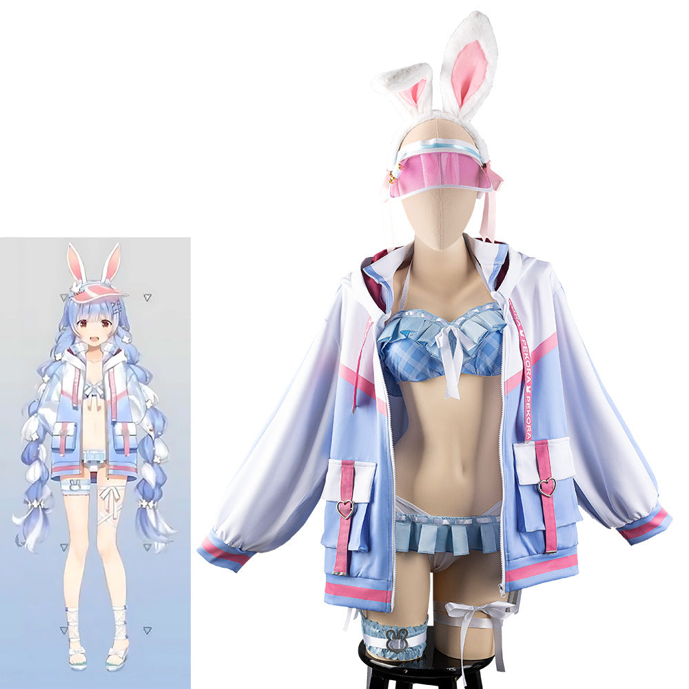 VTuber Usada Pekora Swimsuit Cosplay Costume for Anime Game Girls - Halloweez