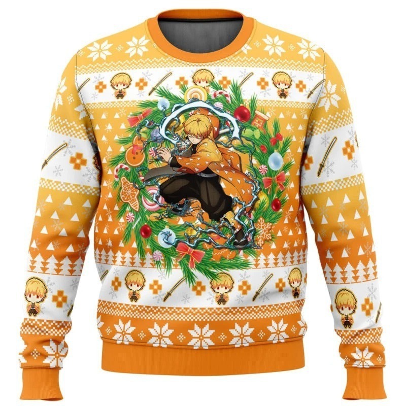 Demon Slayer 3D Print Casual Loose Fit Christmas Sweatshirt - Halloweez