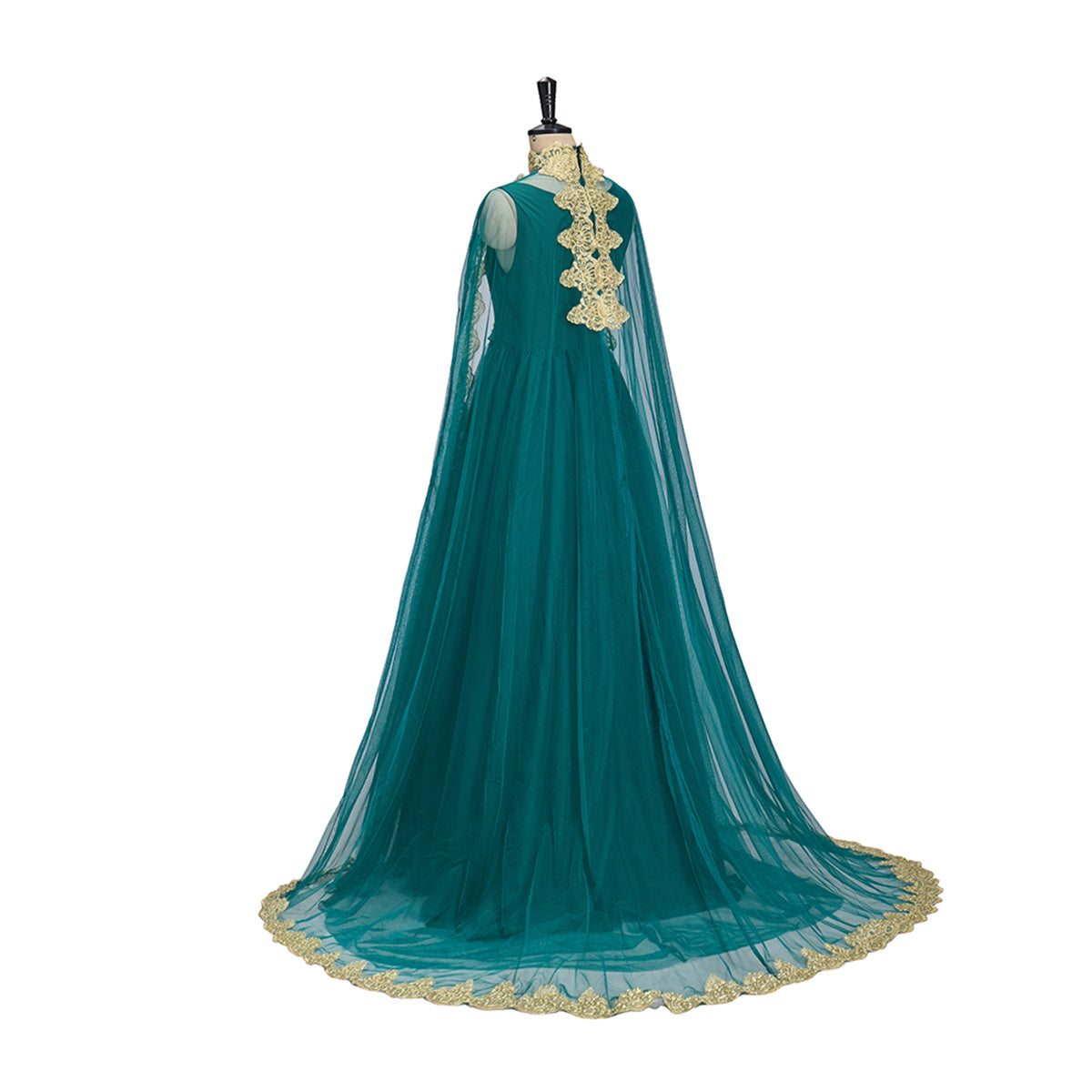 Retro Green Evening Gown Cosplay Costume – Anime, Game, or Movie Outfit