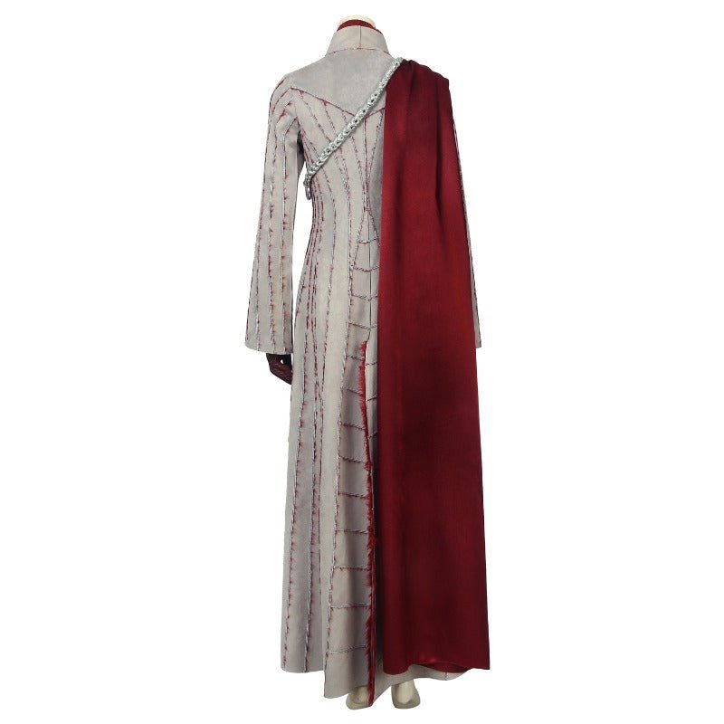 Halloweez Daenerys Targaryen Cosplay Costume - Women's Elegant Long Sleeve Dress with Brooch for Special Events - Halloweez