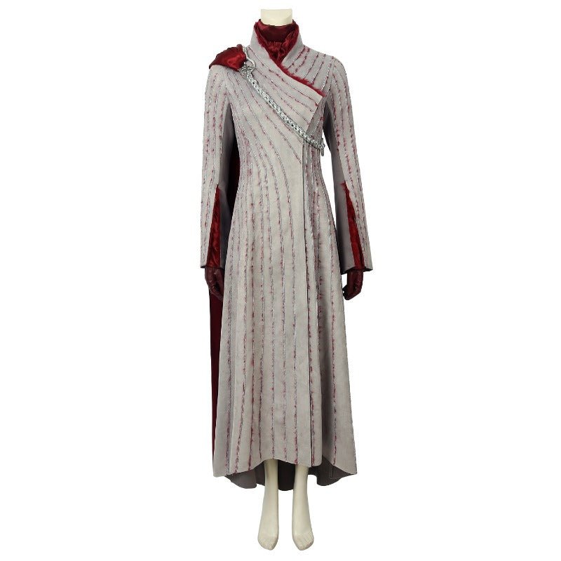 Halloweez Daenerys Targaryen Cosplay Costume - Women's Elegant Long Sleeve Dress with Brooch for Special Events - Halloweez