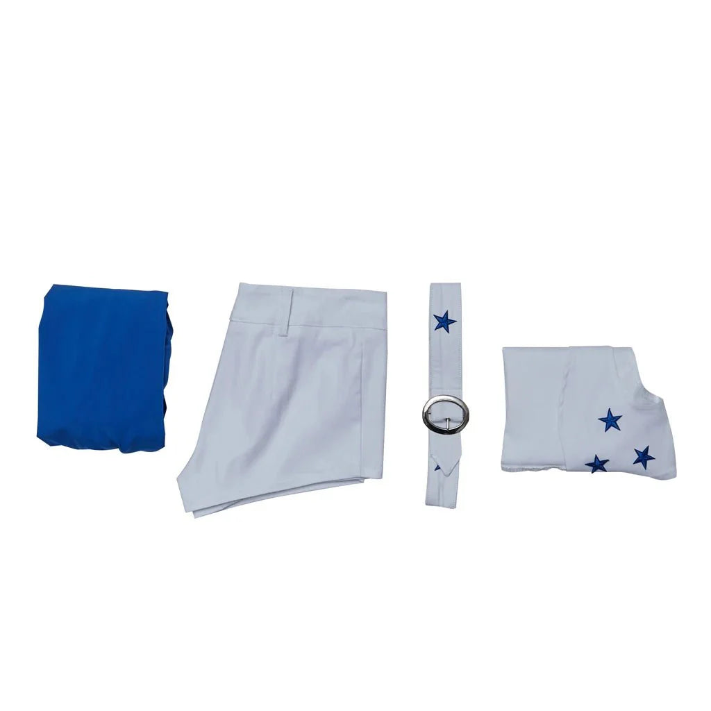 Halloweez Dallas Cowboy Cheerleader Costume - High School Cheerleading Cosplay Sexy Blue and White Set - Halloweez