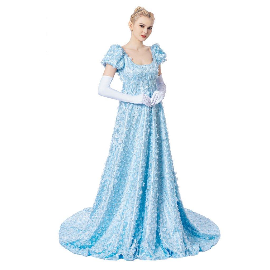 Daphne Cosplay Blue Dress - Regency Elegance Meets Victorian Sophistication - Coscosmos