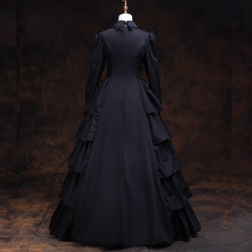 Dark Enchantment - Gothic Lolita Court Dress for Halloween Delights - Coscosmos