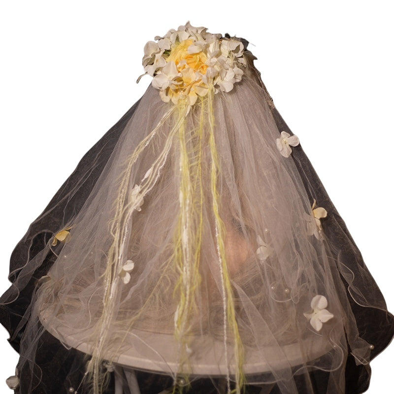 Handmade Floral Wedding Dress Princess Costume - Elegant Princess Dress for Special Occasions - Halloweez