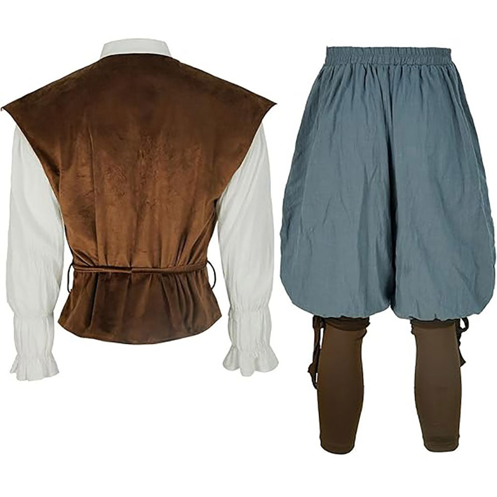 Vintage Medieval Renaissance Pirate Viking Knight Full Set Stage Performance Costume Halloween Cosplay - Halloweez