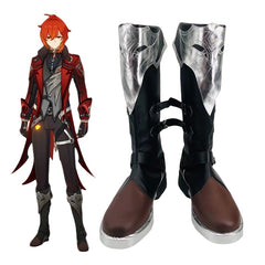 Genshin Impact Diluc Crimson Dawn Cosplay Shoes for Anime Conventions - Halloweez