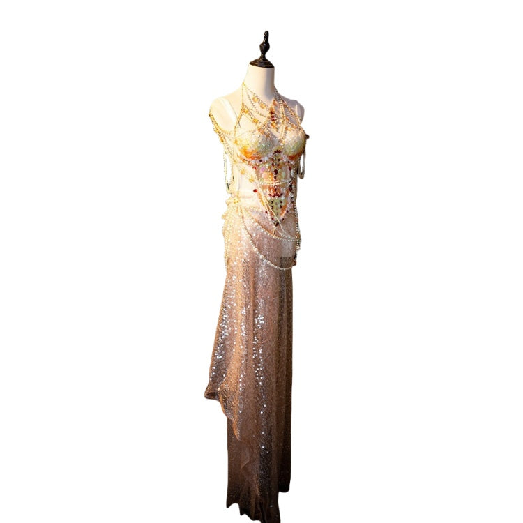 Koi Gradient Handmade Mermaid Princess Performance Costume for Music Shows - Halloweez