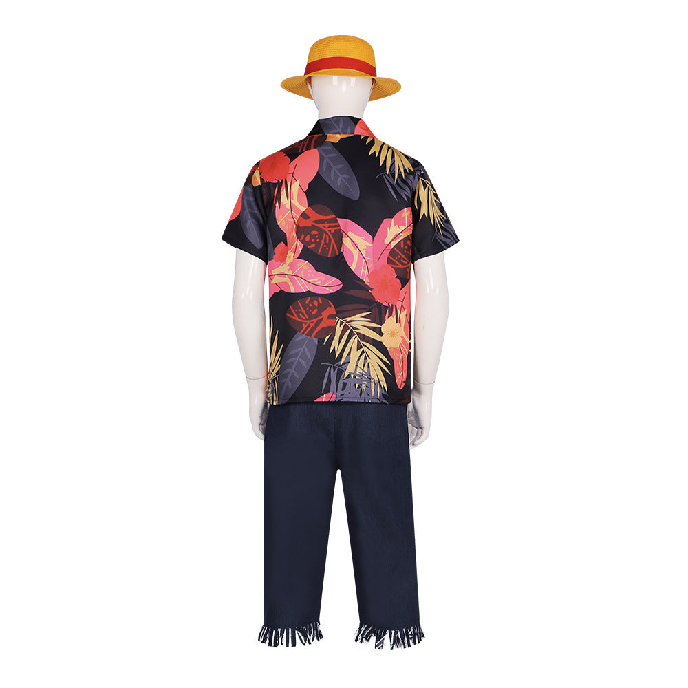 One Piece Luffy Cosplay Costume - Real Version Movie Same Role Play Clothing - Halloweez
