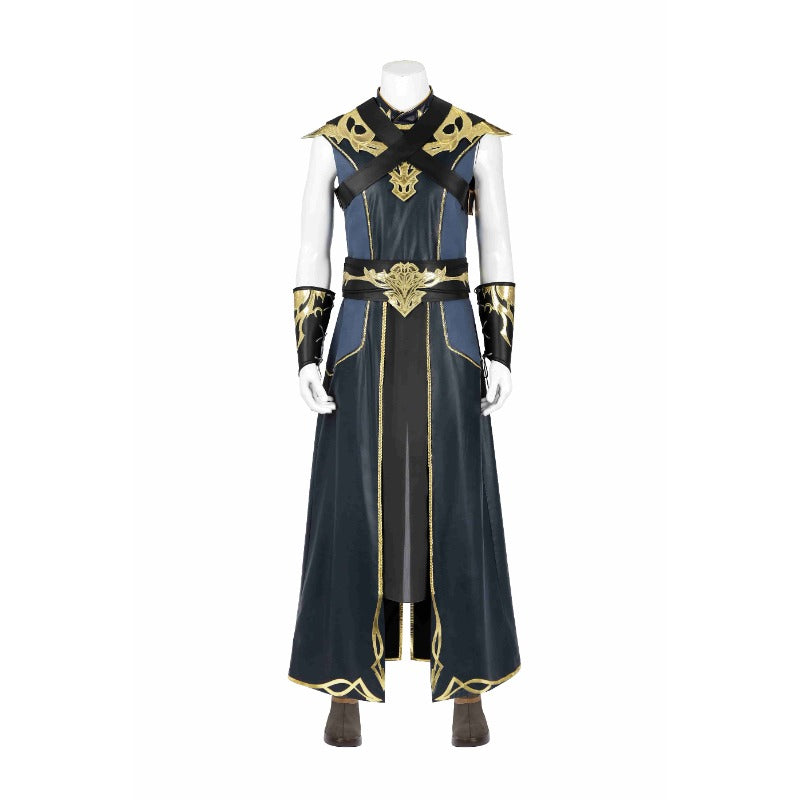 Halloweez Male White Dragonborn Sorcerer BG3 Cosplay Costume Set with Shoes