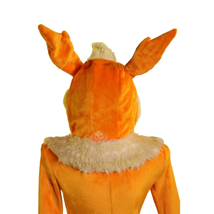 Flareon Kigurumi Cosplay Hoodie - Official Pokemon Plush Costume Pajamas for Women - Halloweez