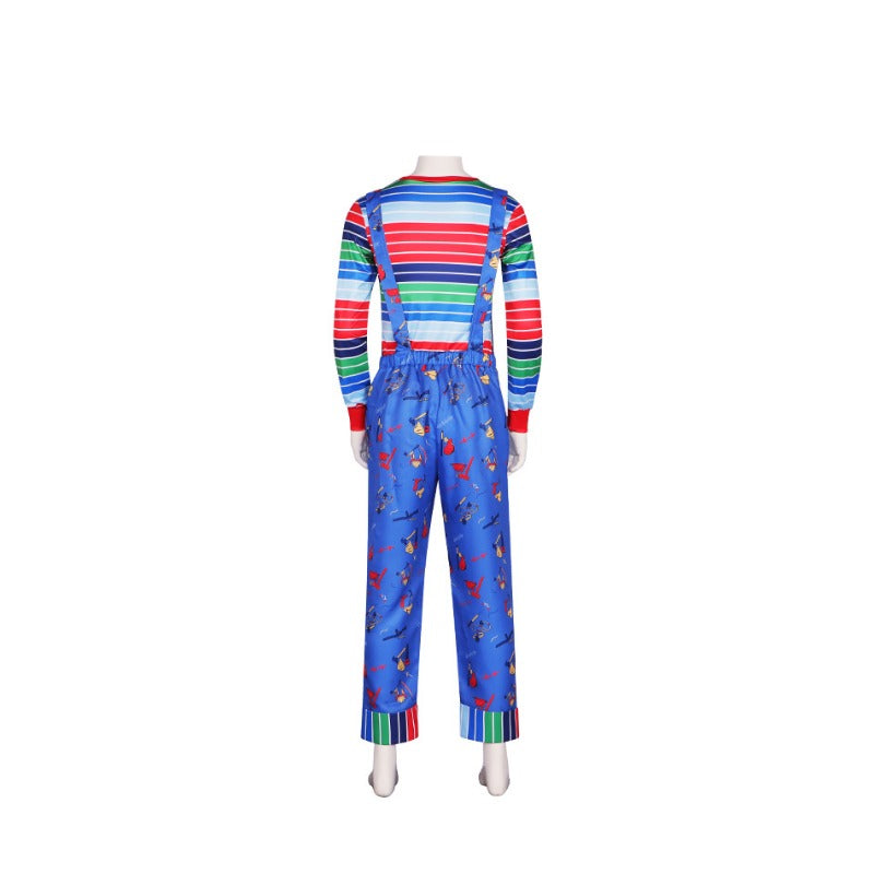 Chucky Child's Play Season 2 Cosplay Costume Horror Doll Overalls Performance Clothing - Halloweez