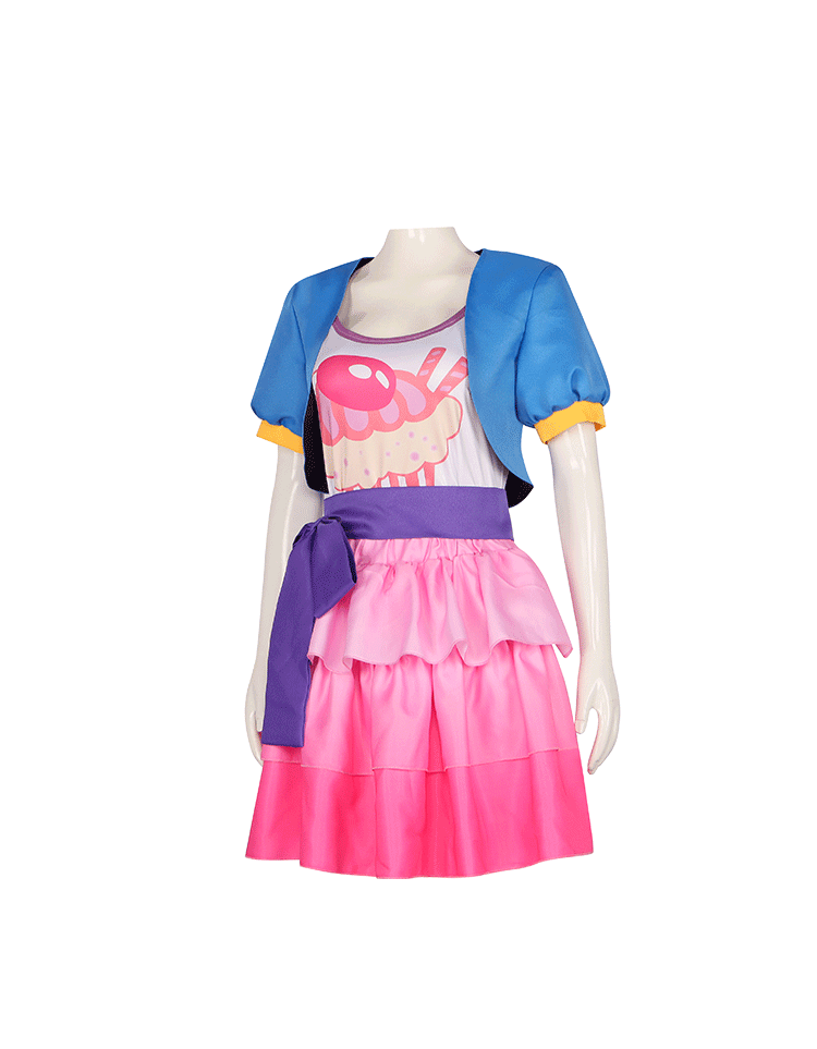My Little Pony Pinkie Pie Humanized Cosplay Costume Princess Dress Set for Halloween Role Play - Halloweez