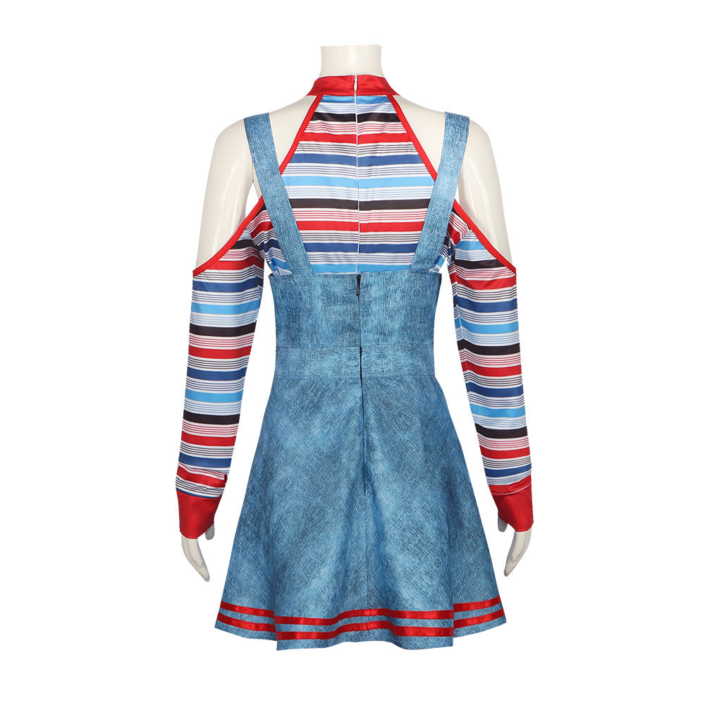 Chucky Ghost Return Chucky Cosplay Costume for Halloween Horror Doll Overalls Performance