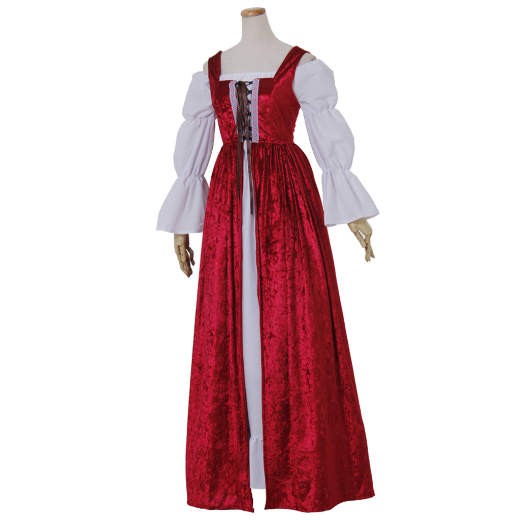 Elegant Halloweez Vintage Medieval Cosplay Costume - Gothic Witch Vampire Dress for Women