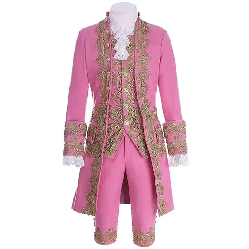 Deluxe Victorian King Prince Costume for Men – Royal Theater Cosplay Suit with Jacket, Vest, and Pants - Coscosmos