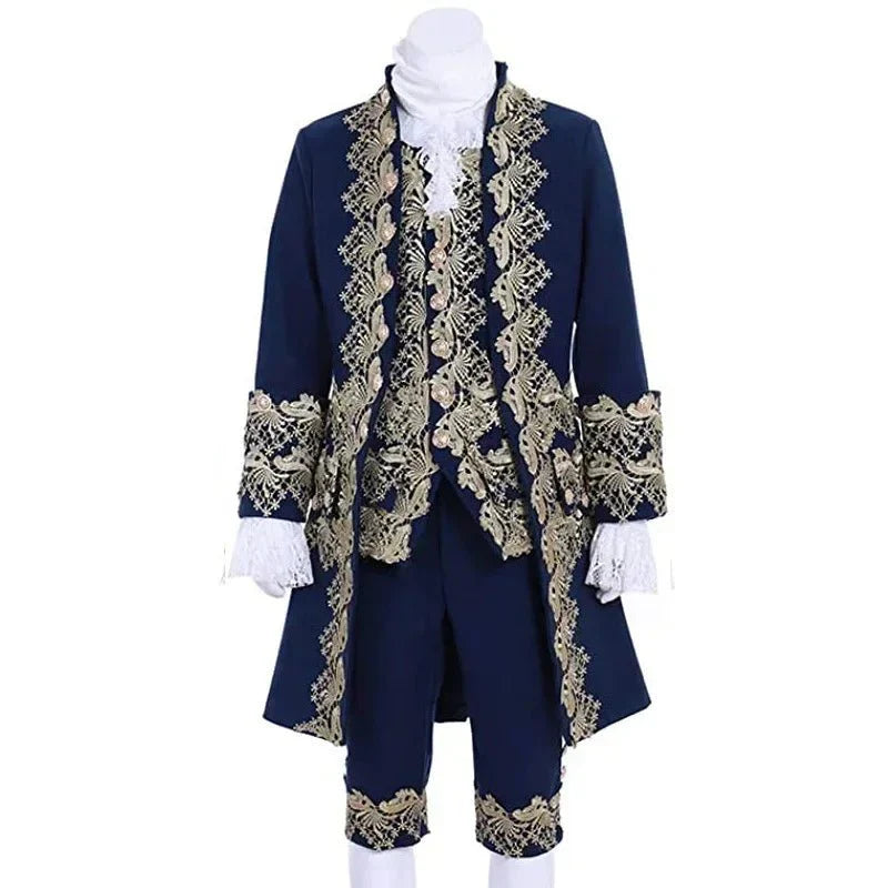 Deluxe Victorian King Prince Costume for Men – Royal Theater Cosplay Suit with Jacket, Vest, and Pants - Coscosmos