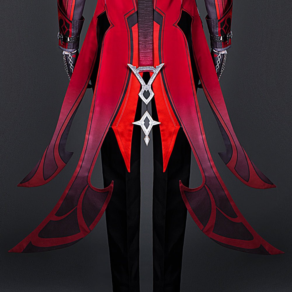 Delve into the Night with the Diluc Crimson Evening Cosplay Costume - Genshin Impact - Coscosmos