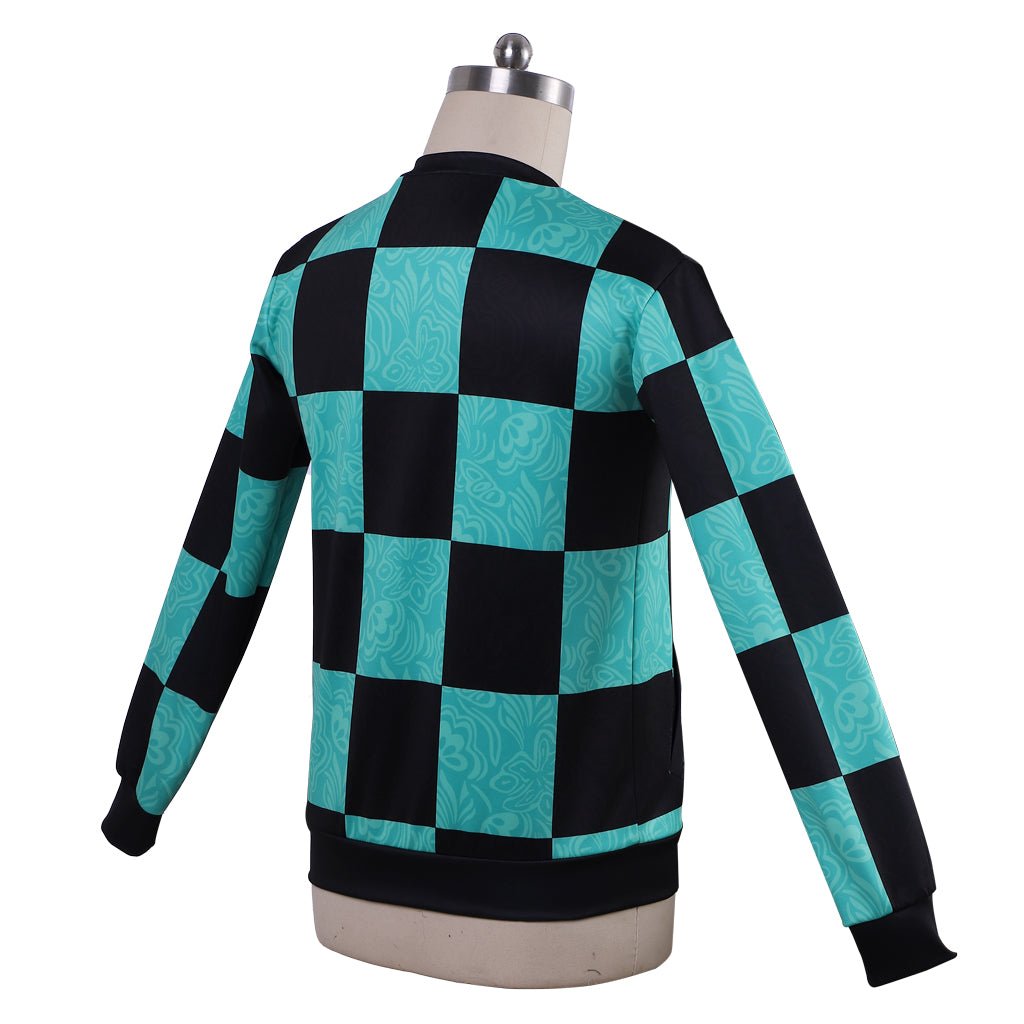 Halloweez Kamado Tanjirou Cosplay Zip-Up Jacket - Premium Anime Costume - Halloweez