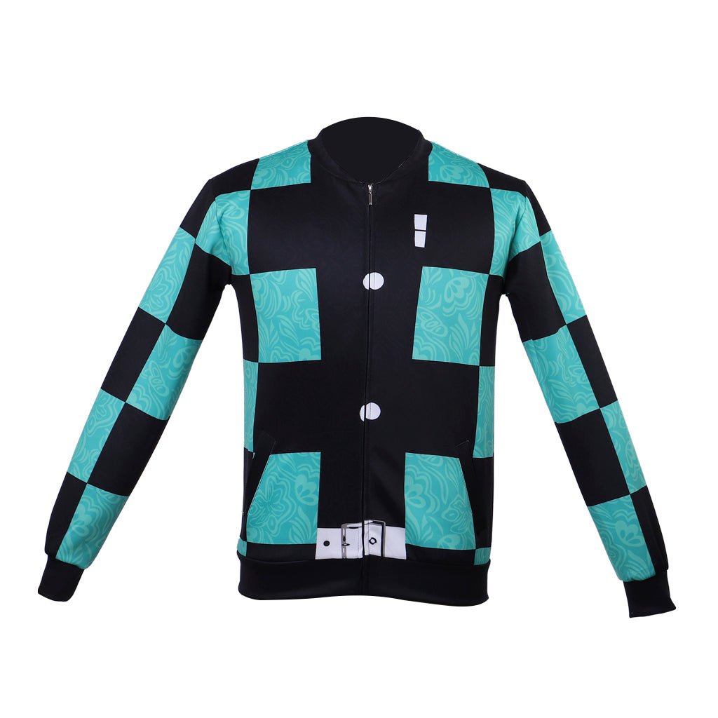 Halloweez Kamado Tanjirou Cosplay Zip-Up Jacket - Premium Anime Costume - Halloweez