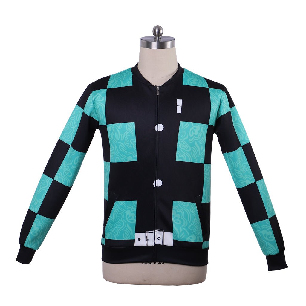 Halloweez Kamado Tanjirou Cosplay Zip-Up Jacket - Premium Anime Costume - Halloweez