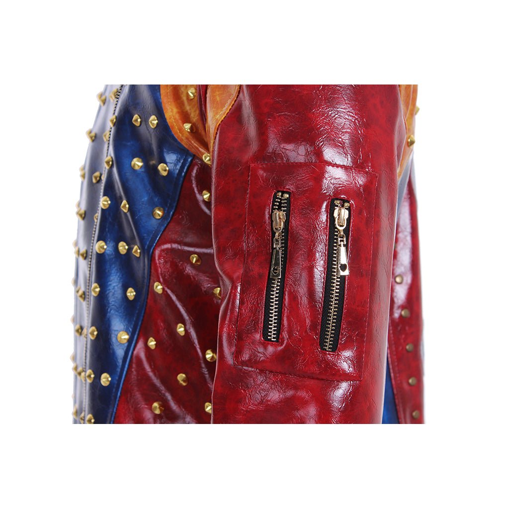 Halloweez Descendants 2 Cosplay Costume - Men and Kids Punk Leather Jacket with Studded Coat - Halloweez