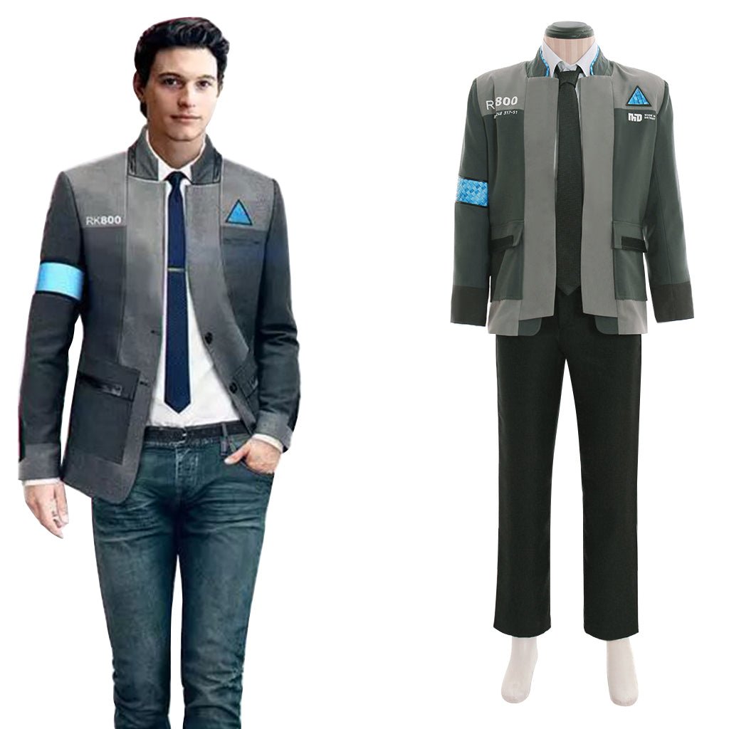 Detroit: Become Human Connor RK800 Cosplay Costume | Full Set Jacket, Shirt, Tie - Coscosmos