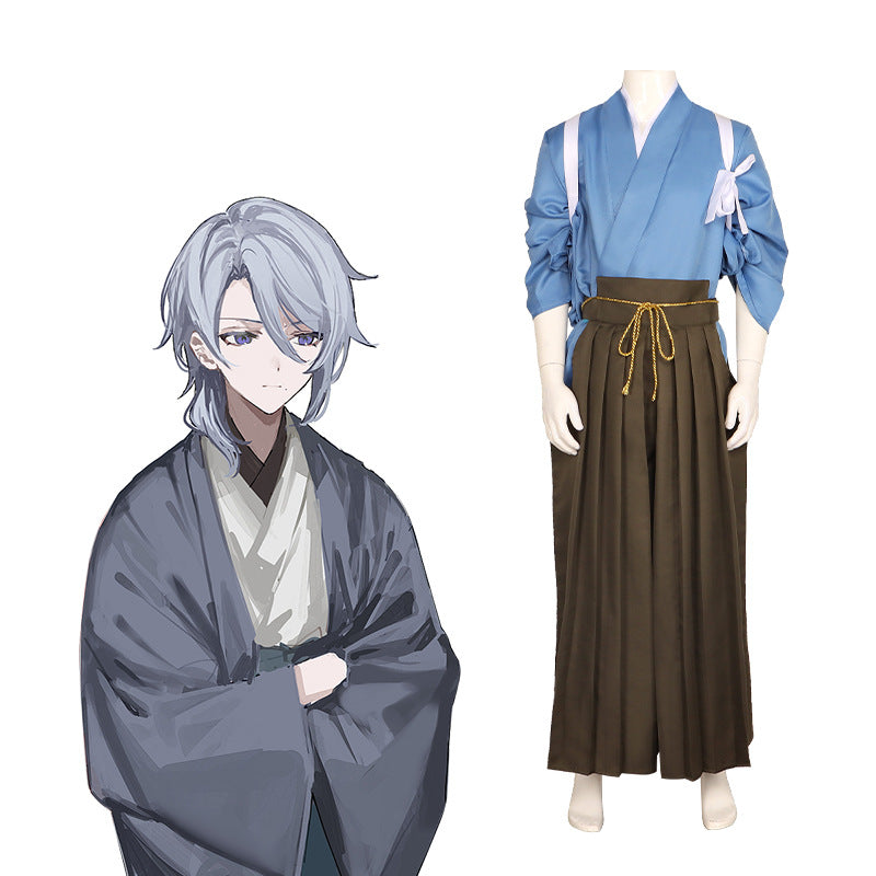 Genshin Impact Kamisato Ayato & Kamisato Ayaka Cosplay Costume Kendo Kimono Game Performance Outfit - Halloweez
