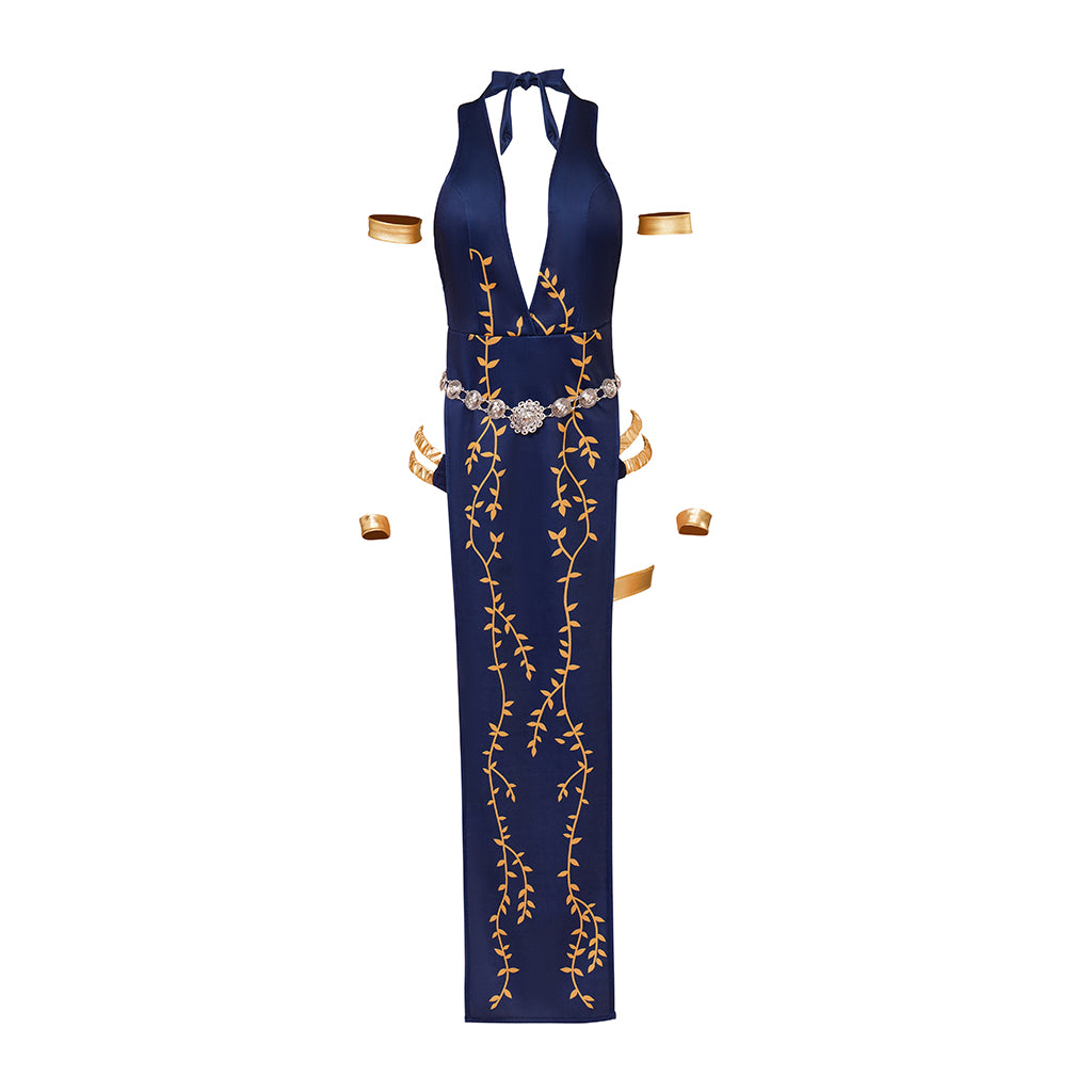 Official Queen Marika the Eternal Elegant Sleeveless Long Gown Cosplay Costume