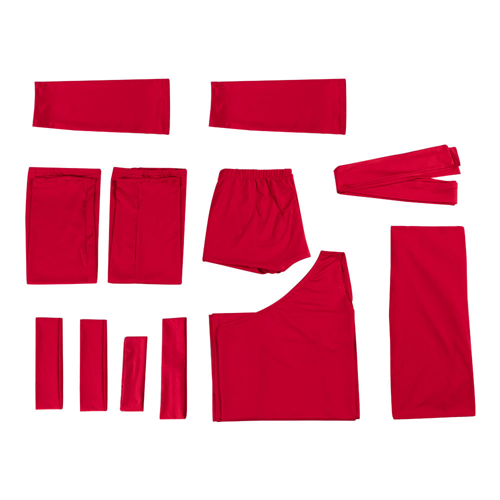 Daredevil 2 Cos Costume Daredevil Hand Elektra Cosplay Performance Red Bodysuit - Halloweez