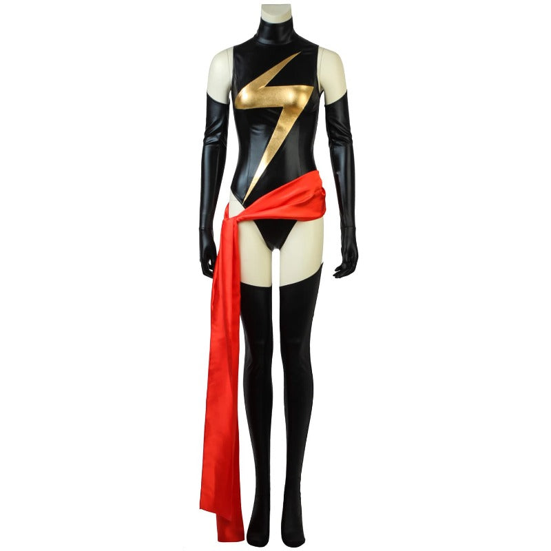 Costume de super-héros d'Halloween - Tenue de cosplay de film à ceinture rouge pour femme