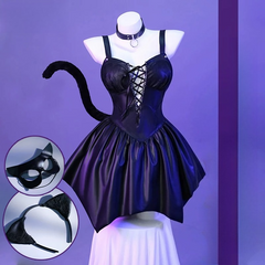 Catwoman Cosplay Dress, Custom Cat Maid Outfit for Halloween & Comic Con