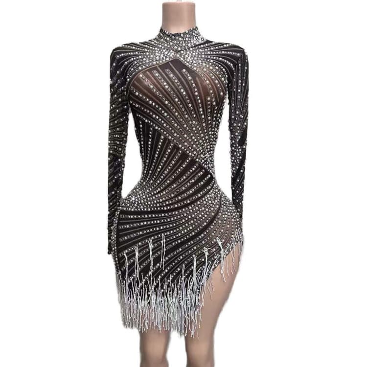 Mesh Shiny Crystal Mother of the Bride Dress Wedding Party Evening Gown Blue Cosplay Costume - Halloweez