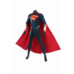 Superman Clark Kent Cosplay Bodysuit, DC Superhero Full Costume with Red Cape for Comic Con Halloween