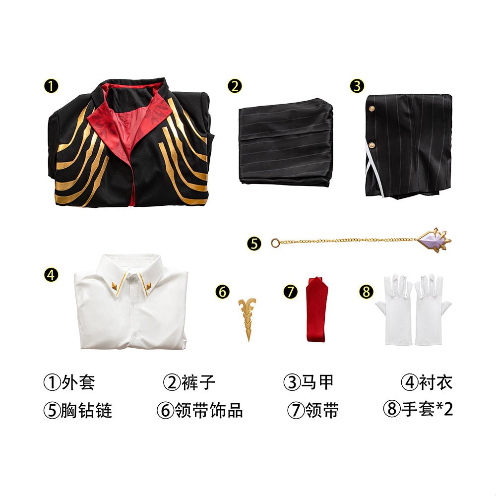 Disfraz de Duke Inferno Ifrit Costume, Honkai Star Rail Game Cosplay Outfit with Crown - Coscosmos