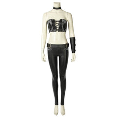 DMC 5 Trish Cosplay Costume - Black PU Leather Tube Top and Pants Full Set for Halloween - Coscosmos