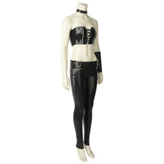 DMC 5 Trish Cosplay Costume - Black PU Leather Tube Top and Pants Full Set for Halloween - Coscosmos