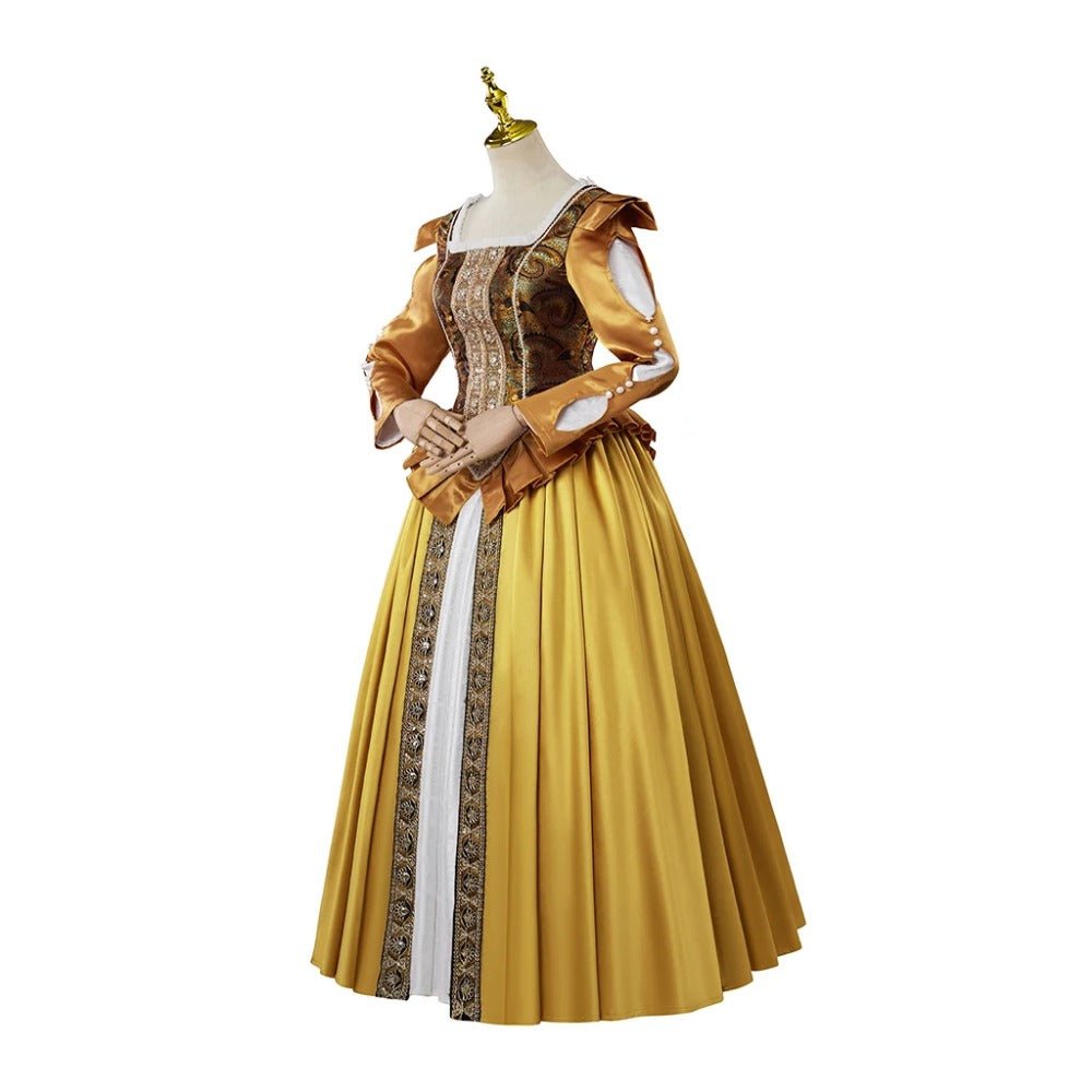 Duchess Anna Henrietta Cosplay Costume | Victorian Golden Court Gown | Custom Made Halloween Dress - Coscosmos