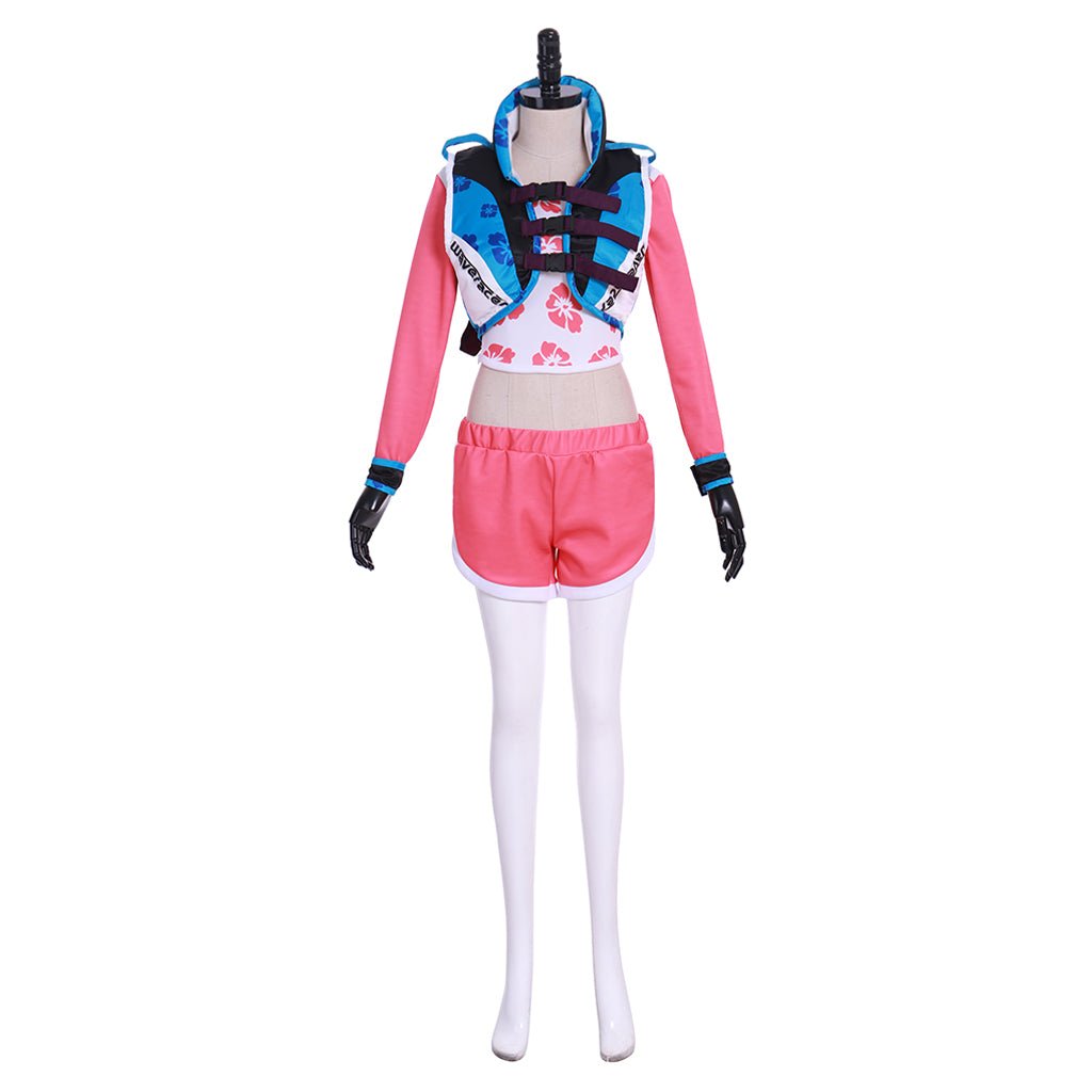 D.Va Hana Song Waveracer Cosplay Costume | Pink Swimsuit Skin from Overwatch - Coscosmos